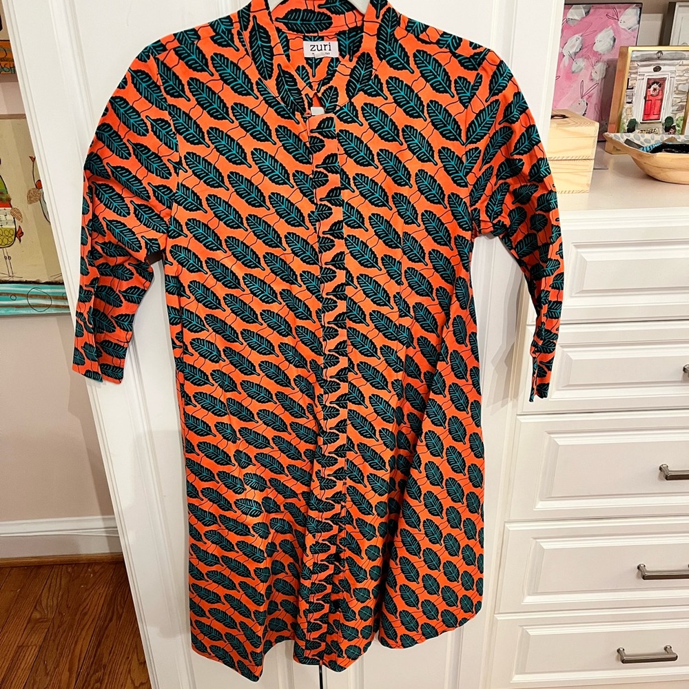 Zuri Kenya leaf pattern dress XS excellent condition